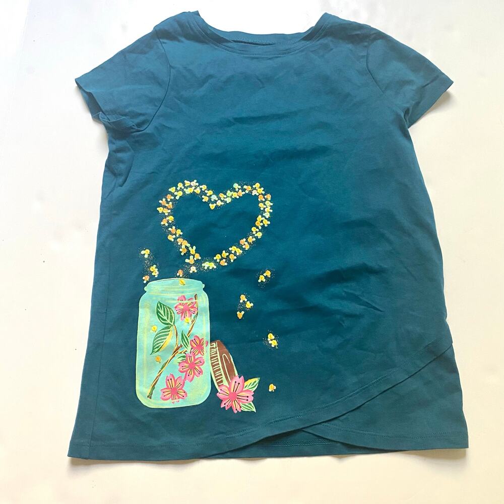 Lands End Blue Firefly Top Short Sleeve Shirt